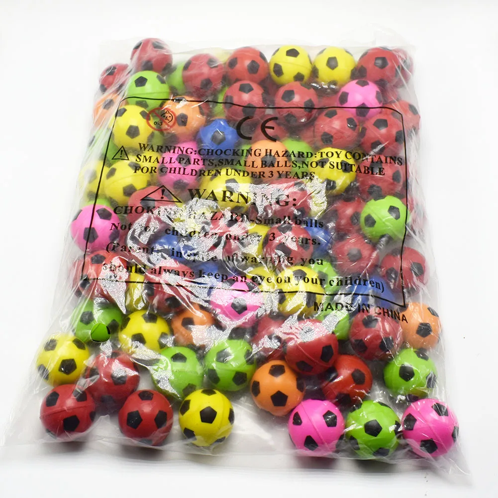 6 Pcs 30mm Color Elastic Small Soccer Modeling Bouncy Ball Simulation Soccer Bouncy Ball Outdoor Parent-child Sports Toys