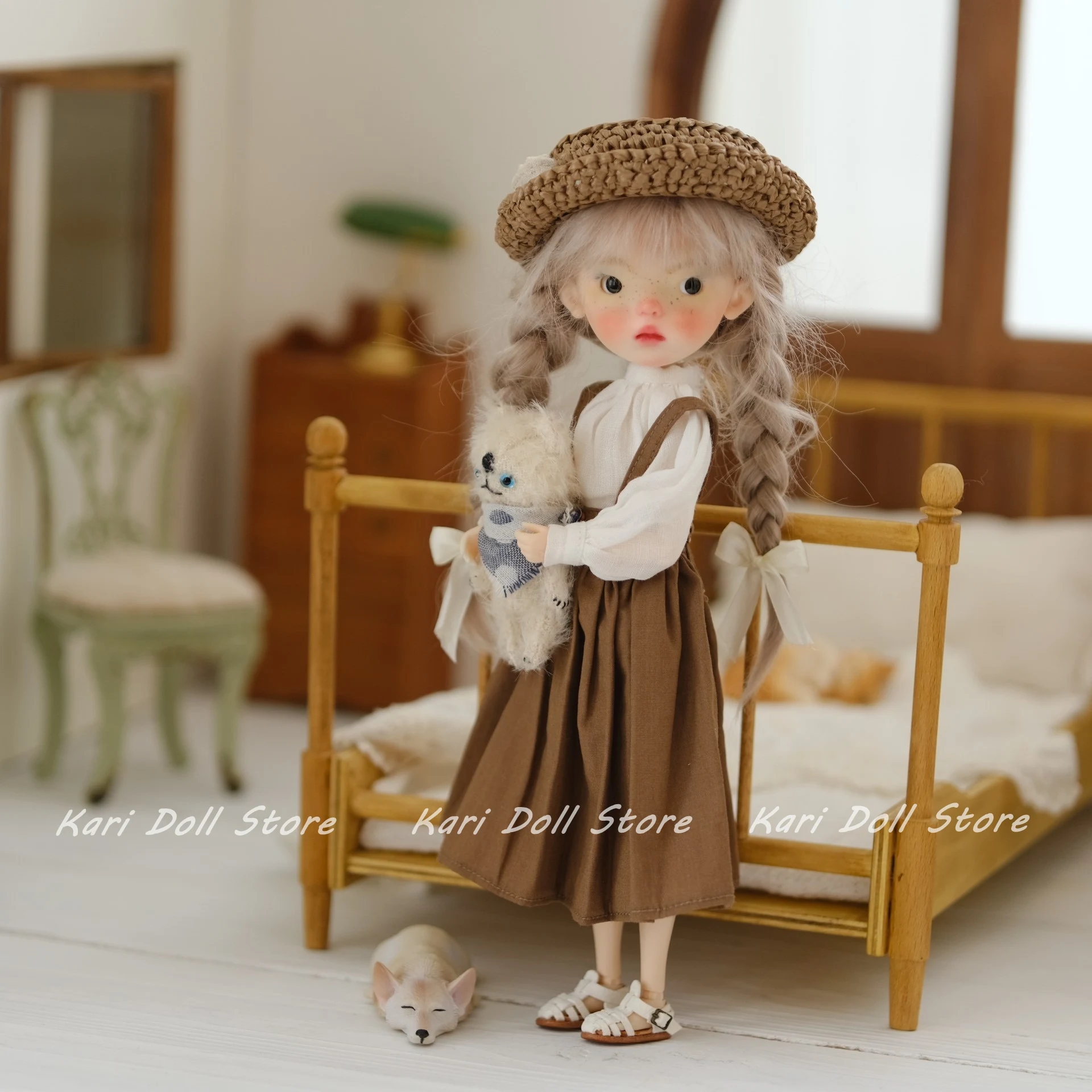 

Kari Doll Одежда и юбки 2025л. Топ с рукавами в литературном стиле, юбка на бретелях, детский костюм для куклы Landazz Landoudou