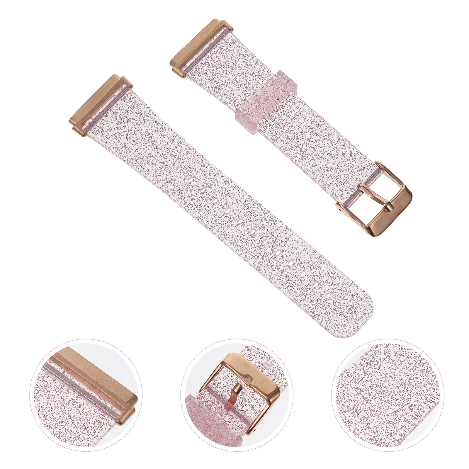 Glitter Watch Strap Compatible with Fitbit 3 Premium Silicone Replacement Band Adjustable Comfortable Bling Fashion