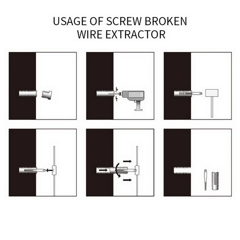 STONEGO 5PCS/6PCS Broken Damaged Screwdriver Extractor Drill Bit Set Carbon Steel Double Side Screw Pull Center Drill Bits