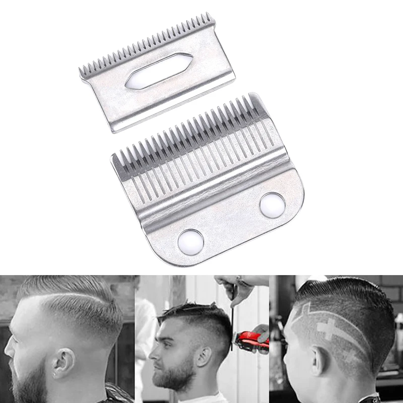 2pcs/set Professional Clippers Blades Replacement Precision 2 Holes Adjustable Hair Trimmer Parts Stainless Steel