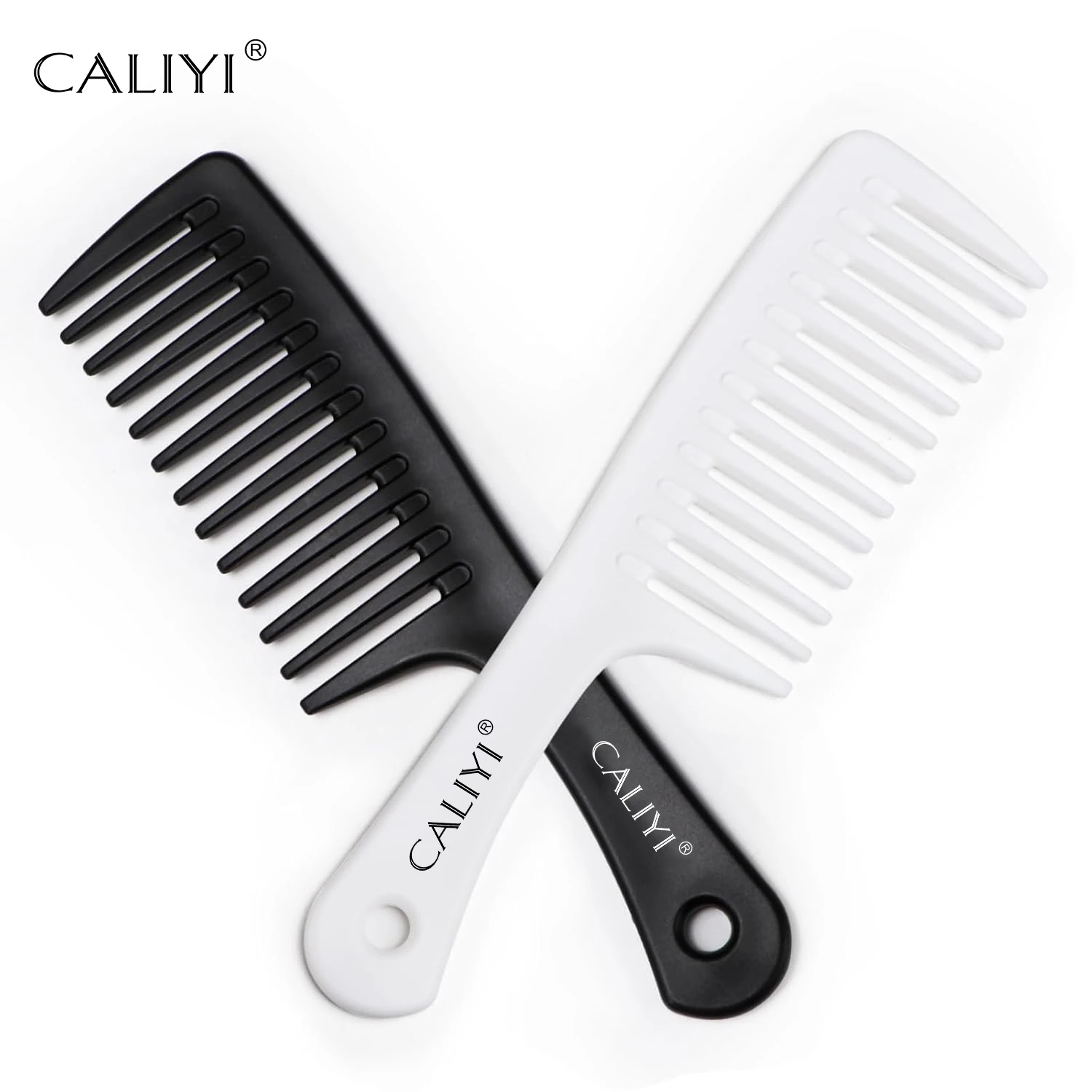 CALIYI 1/2PCS Large Wide Tooth Detangling Hair Comb Shower Smooth Hair Comb Anti Static Salon for SPA Hairdressing Styling Tool