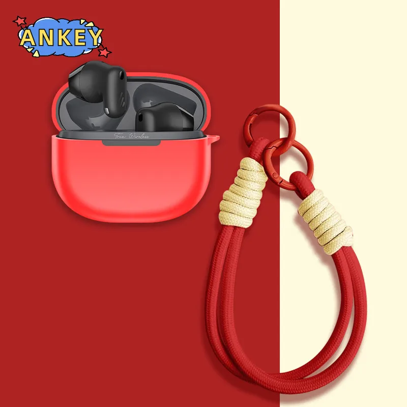 حافظة لهاتف Edifier TWS B9 غطاء حماية ناعم من السيليكون مع سلسلة مفاتيح قصيرة