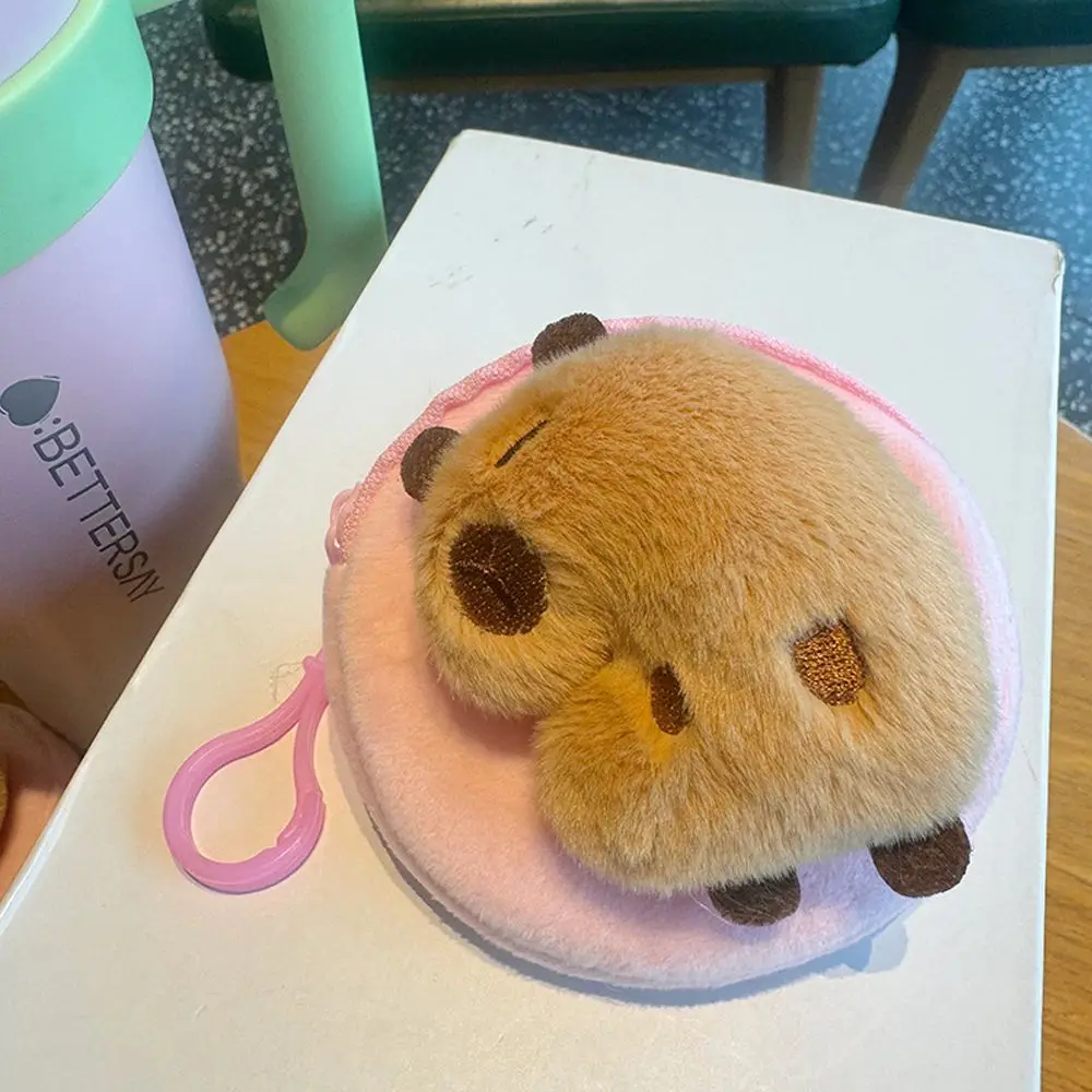 Star Capybara Coin Purse Six Styles Round Stuffed Plush Keychain Wallet Kawaii Bow-knot Mini Cartoon Bag Boy