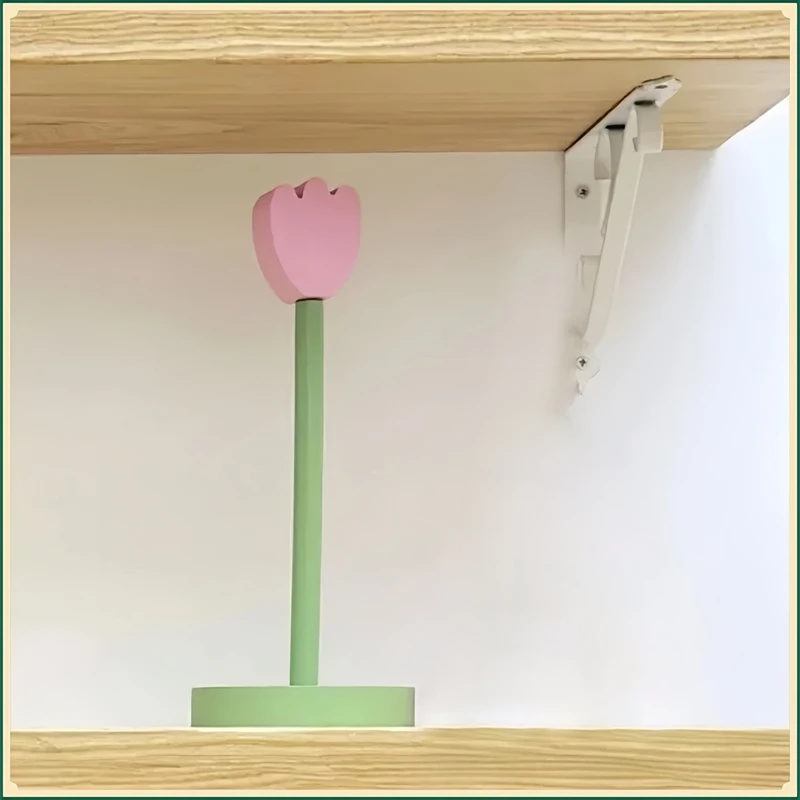 Tulip Wood Paper Towel Holder Kitchen Roll Paper Towel Holder Bathroom Tissue Vertical Stand Paper Towel Storage Holder-A27R