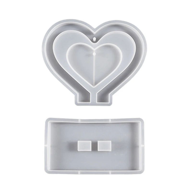 

Y1UB Love Heart Photo Frame Silicone Mold DIY Craft Epoxy Resin Casting Mold Ornament