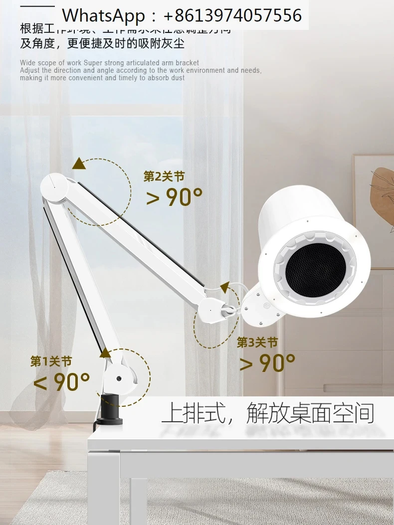 Professional 4blanc Client Oem Two-in-one Shadowless Lamp Nail Dust Collector For Nail Salon