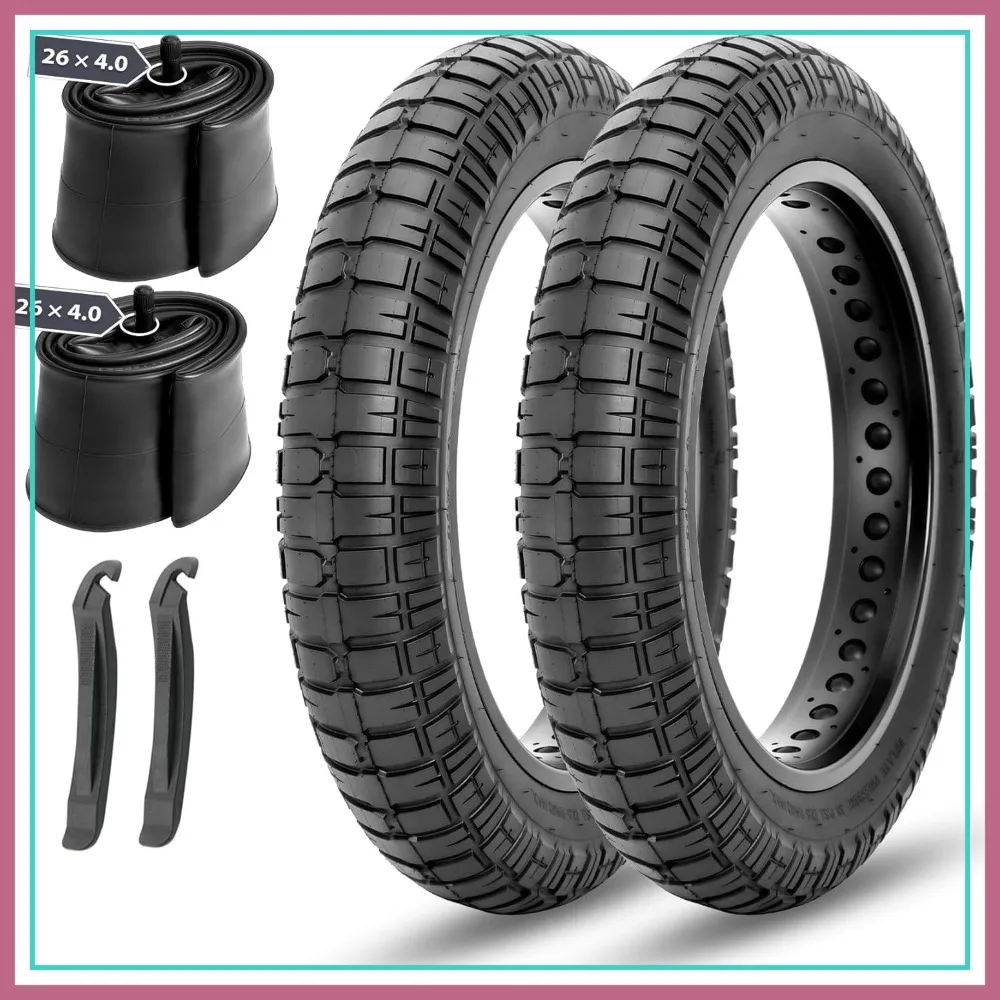 

E-Bike Fat Tire: 20x4.0/20x4.5/20x5.0/26x4.0 Inch Folding Heavy Duty Tire for Electric Bicycle, MTB, Trike Urban Commuting Off-Road Riding