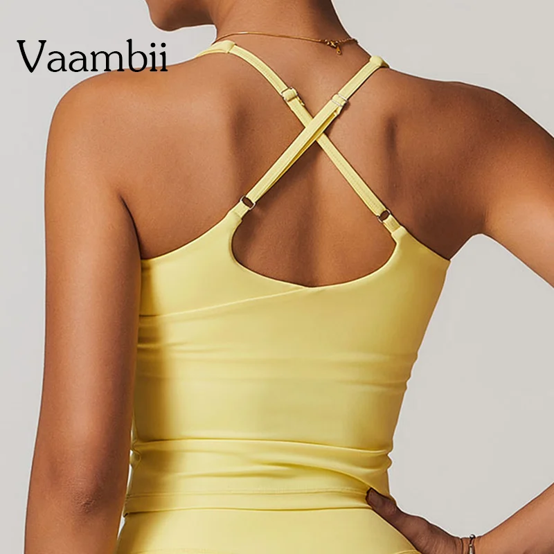 Breathing Hollow Tops Cross Strap Open Back Yoga Top Fitness Top Workout Bras Soft Push Up Sports Bra Beauty Back Yoga Bras