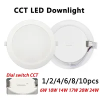 1-10pcs 24W 20W 17W 14W 10W 6W LED Celing Light Round CCT Downlight change color 3000K 4000K 6000K indoor lighting for home