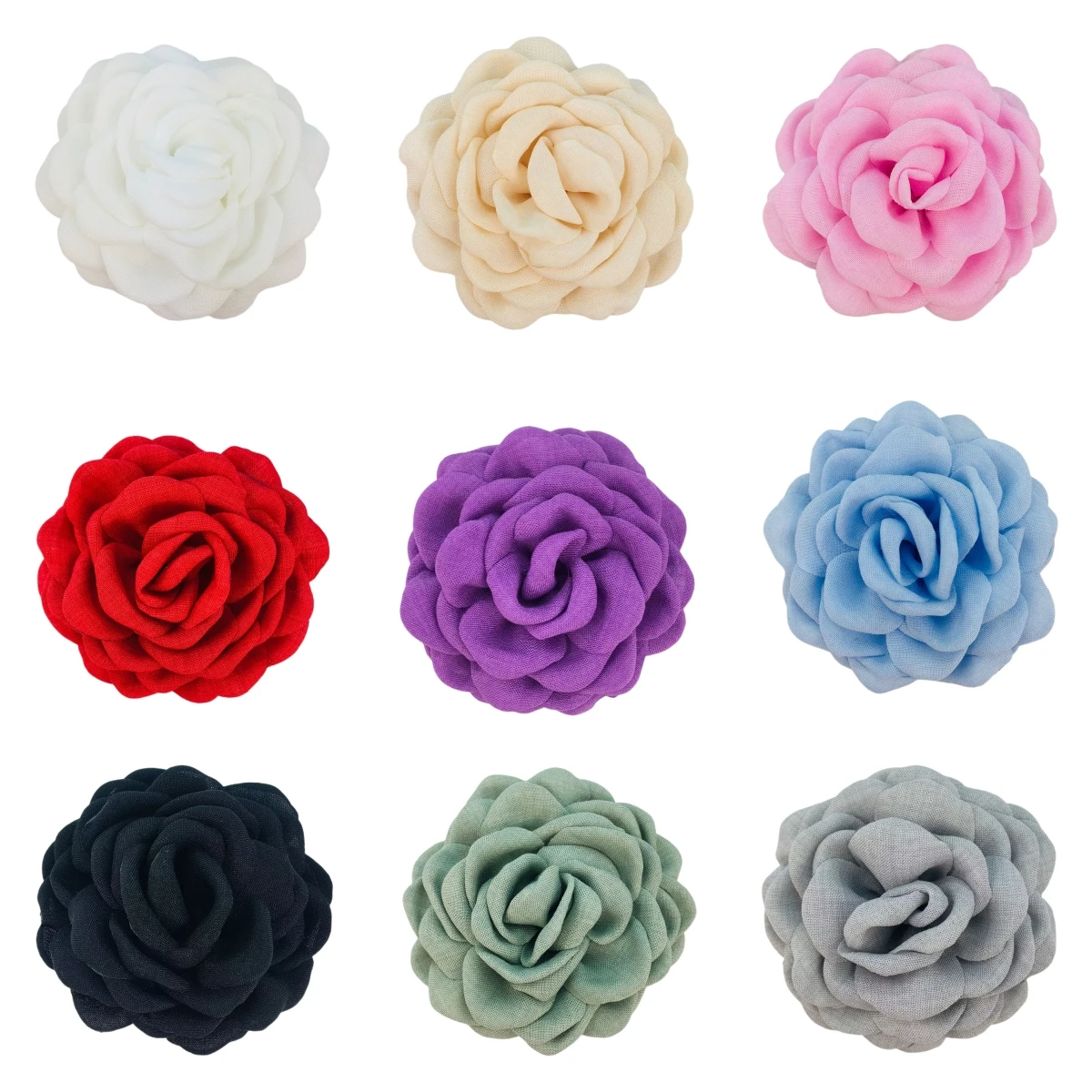 2Pcs/Lot 9cm Burnt Edged Fabric Camellia Flower Artificial Flower Applique Patch for DIY Craft Hairpin Decoration Jewelry Access