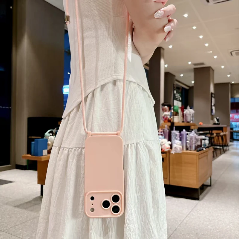 Für iPhone 18 Pro Max 13 14 15 16 17 Tragbare Bonbonfarbene Handyhülle mit Großem Fenster, Schultergurt und Stoßdämpfung – Detail 18