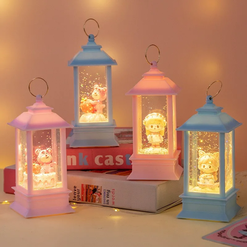Wind lantern night light drifting snow wind lantern music cartoon music box ornament