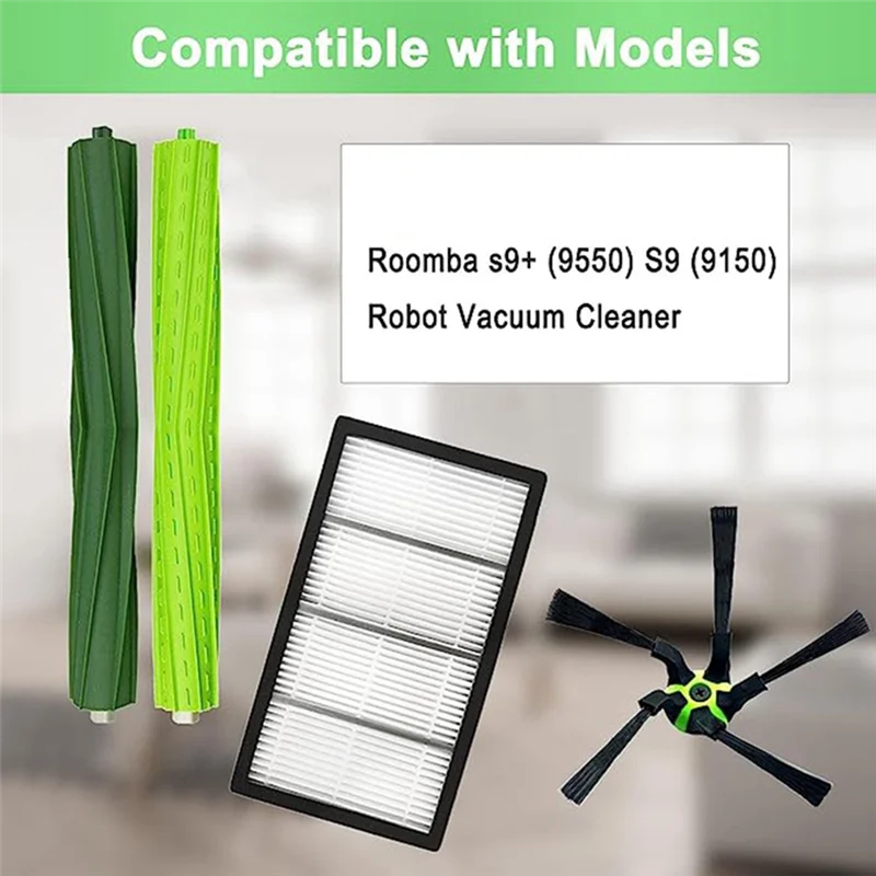 

AB46-подходит для деталей подметального робота Irobot Roomba S9 S9 + основная щетка, боковая щетка для очистки фильтра