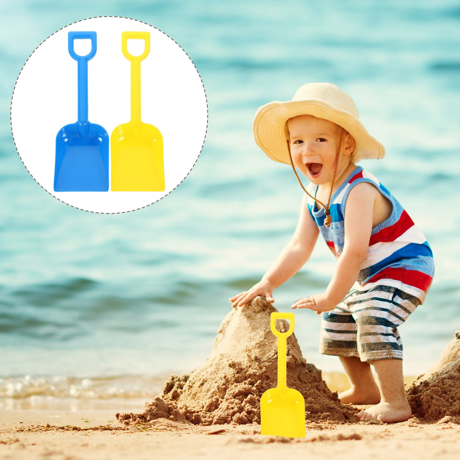 

Sand Beach Toys Kids Plastic Digging Set Spade Sandbox Scoop Outdoor Summer Play Dig Bucket Snow Shovels Toys(Random Color)