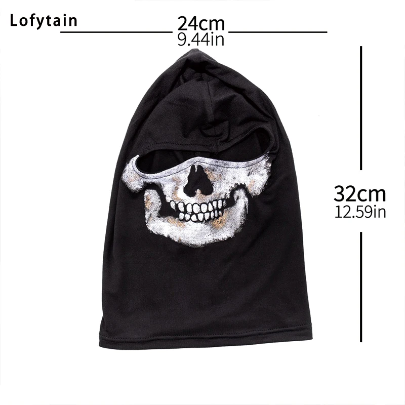 Lofytain COD:MW2 Ghost Skull Balaclava Ghost Simon Riley Face War Game Cosplay Mask Protection Skull Pattern Balaclava Mask