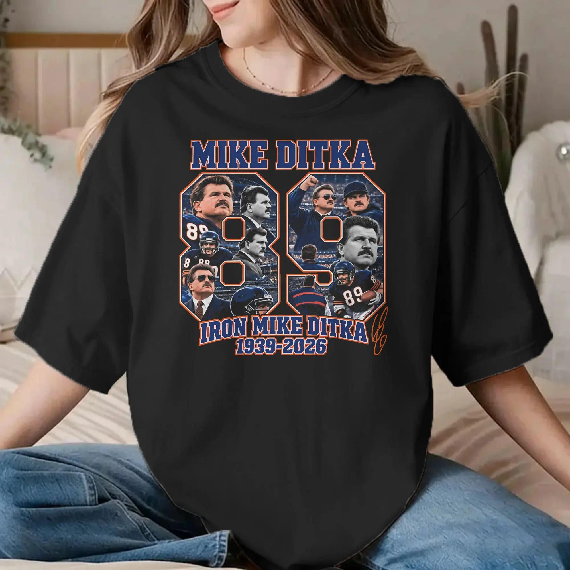 Men Women T-Shirt Mike Ditka Memorial Football Legend Novelty Pure Cotton Tee Shirt T Shirt Crew Neck Clothes Gift Idea