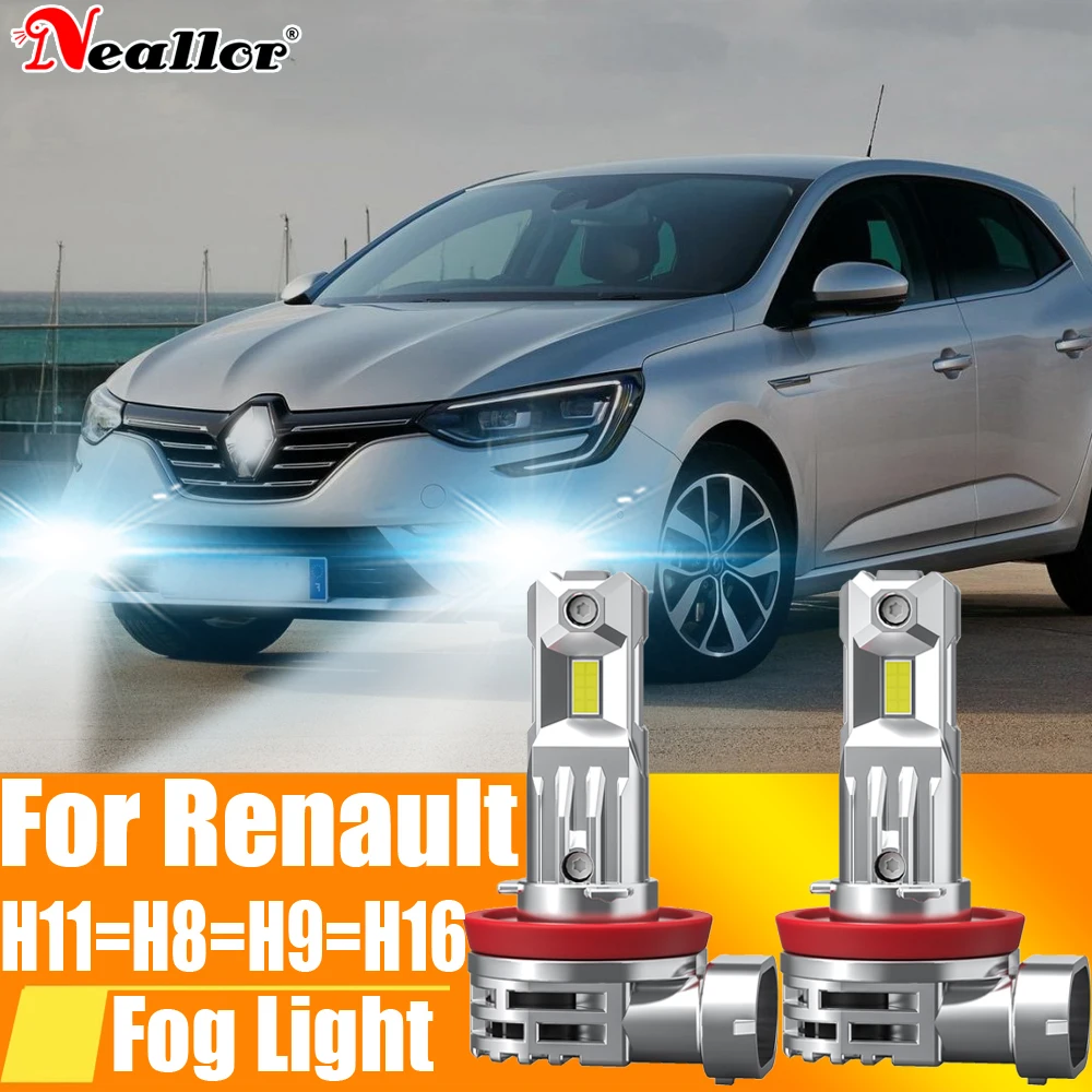 

2 шт. H11 H8 светодиодные противотуманные фары Canbus H16 H9 автомобильная лампа 12 В 55 Вт для Renault Megane 3 2 4 Scenic Clio Duster Master Captur Fluence