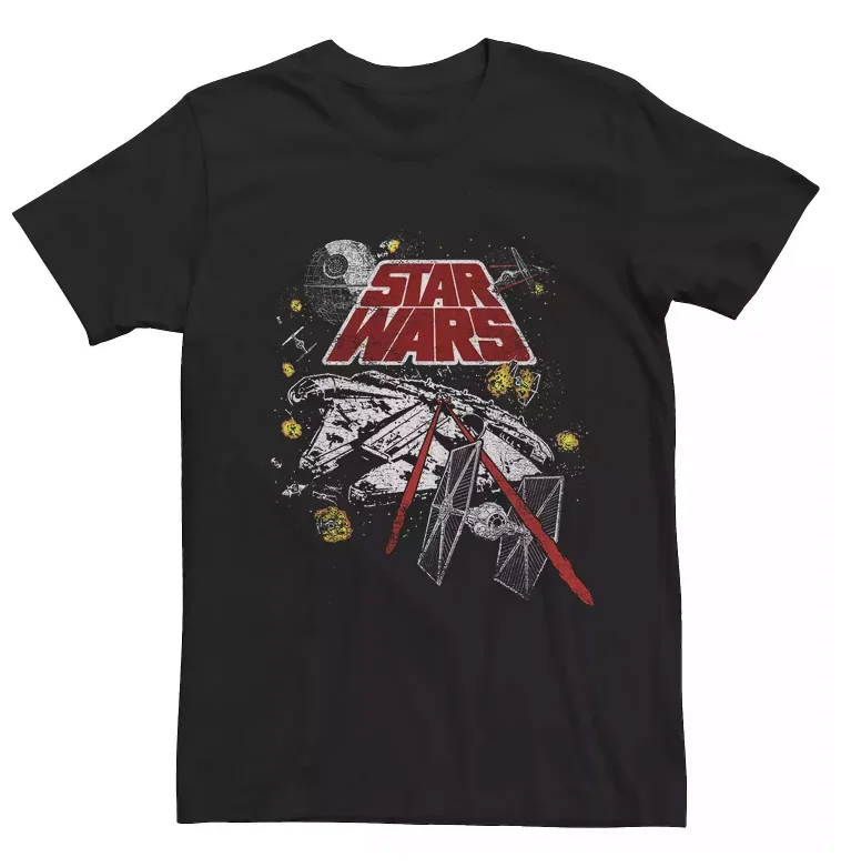 

2025 Star Wars Men's And Women's Short-sleeved T-shirts, Sci-fi Retro Casual Printed Star Wars Logo Streetwear Tops