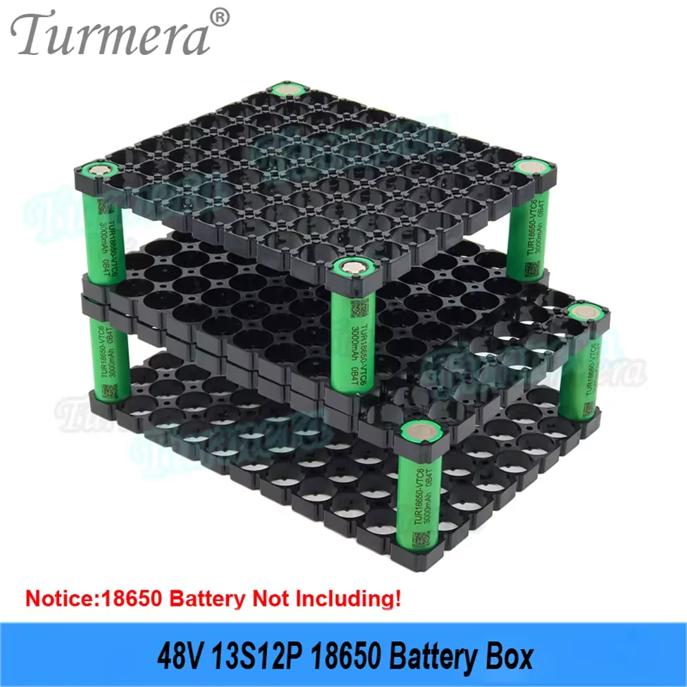 Turmera 48V E-Bike Battery Box Case 13S 30A 50A Balance BMS z uchwytem 13S12P 18650 DC XT60 Wtyczka Spawanie Nickel Zastosowanie w opakowaniu do