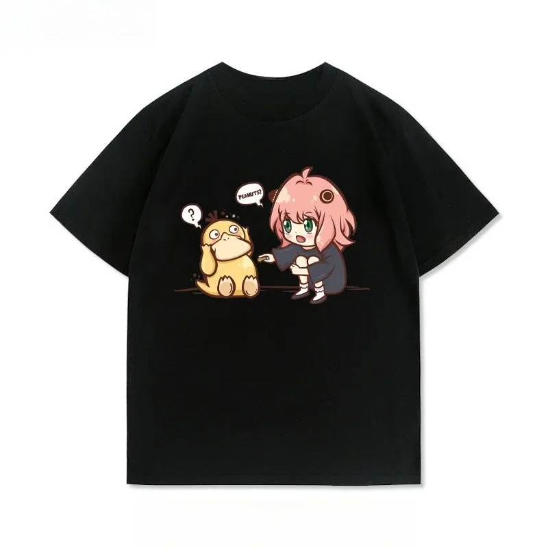 Koda Duck Spy Play House Ania Joint-Camiseta de manga corta de verano para hombre, pantalón corto informal deportivo de algodón holgado, Top de media manga