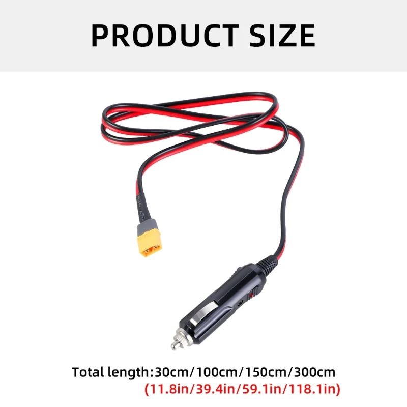 كابل ذكر XT60 مرن إلى مقبس طاقة السيارة لتخزين طاقة السيارة ولوحة طاقة شمسية توفر تيار مستقر K1KF