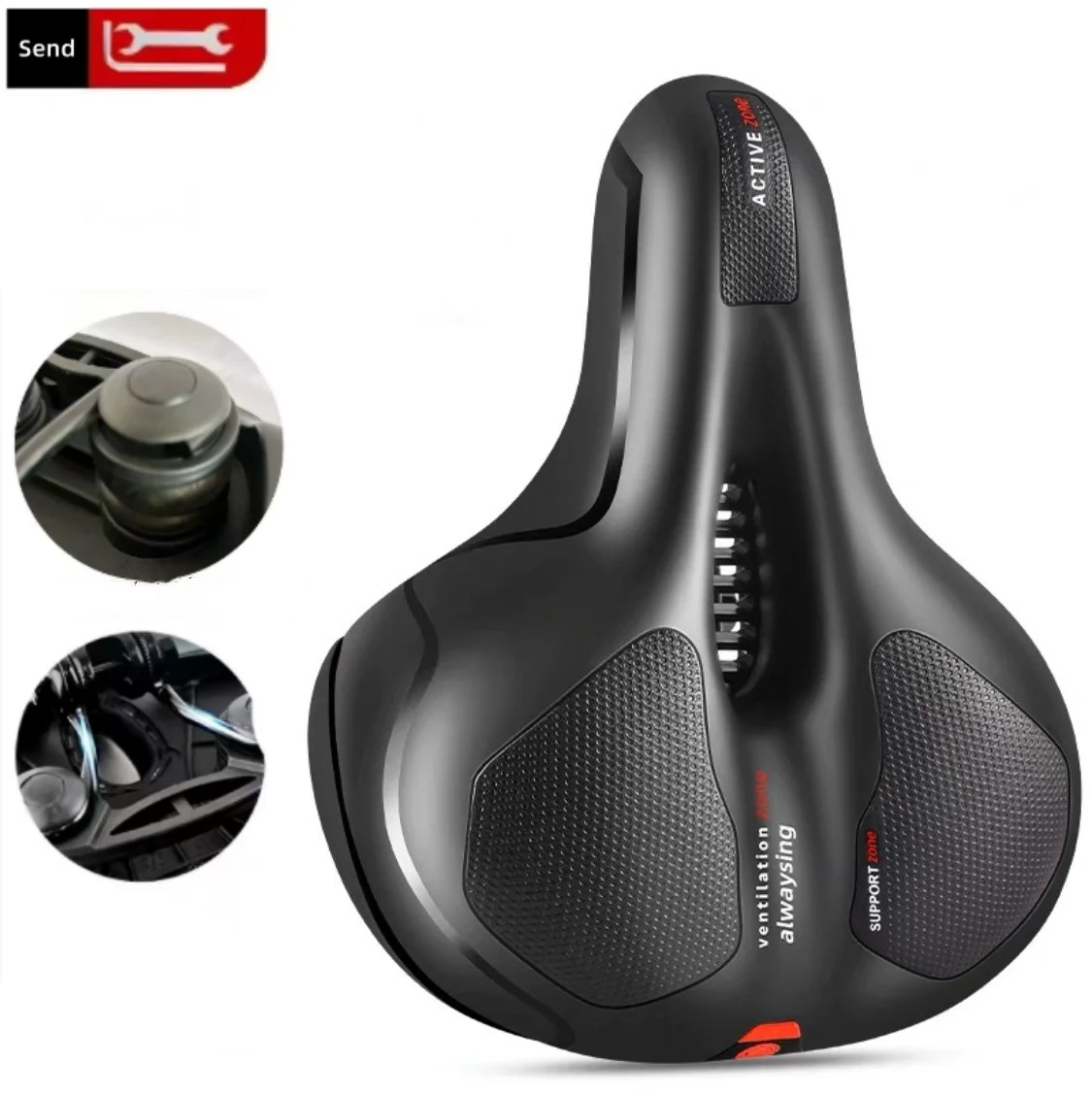 حصيرة مقعد الدراجة على الطرق الجبلية، مريحة وناعمة ومضادة للانزلاق ومضادة للصدمات، وسادة ركوب الدراجات قابلة للتنفس، أجزاء سرج الدراجة الجبلية