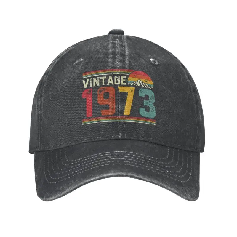 

Classic Cotton Vintage 1973 Baseball Cap for Men Women Custom Adjustable Unisex 51th Years Old Birthday Gift Dad Hat Hip Hop