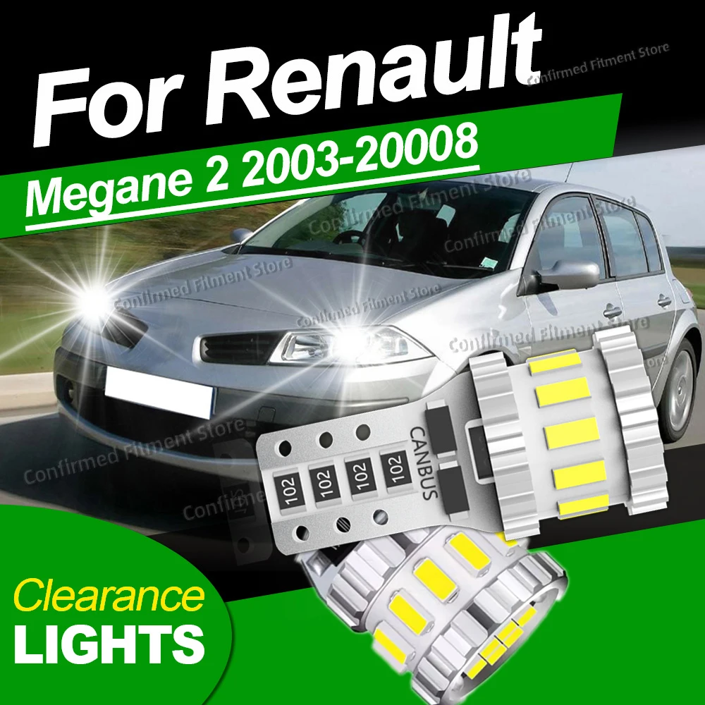 Auto-LED-Lampen T10 Canbus Fehlerfrei Superhelle LED-Positionsleuchte für Renault Megane 2 II MK2 2003 2004 2005 2006 2007 2008