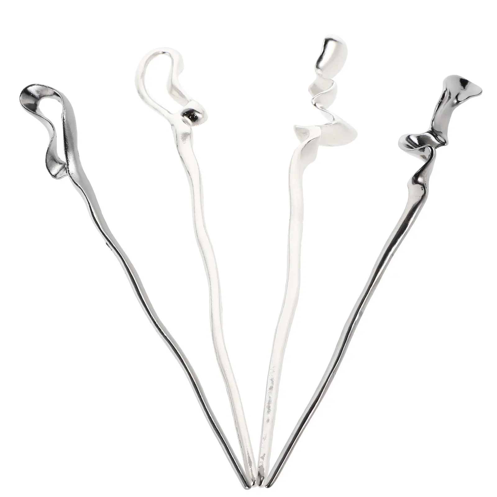 

4Pcs Geometric Alloy Hair Sticks Safe Gentle Hair Chopsticks for Women Vintage Styling Accessories Wedding Party Ceremony