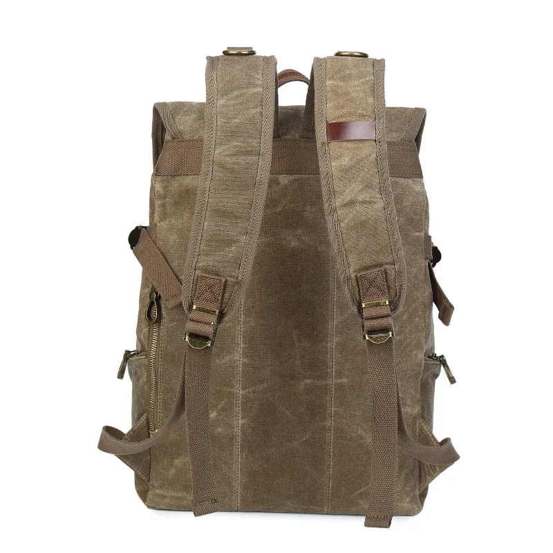 Outdoor waterproof batik canvas backpack for dual-shoulder carrying, vintage travel bag, large capacity student schoolbag