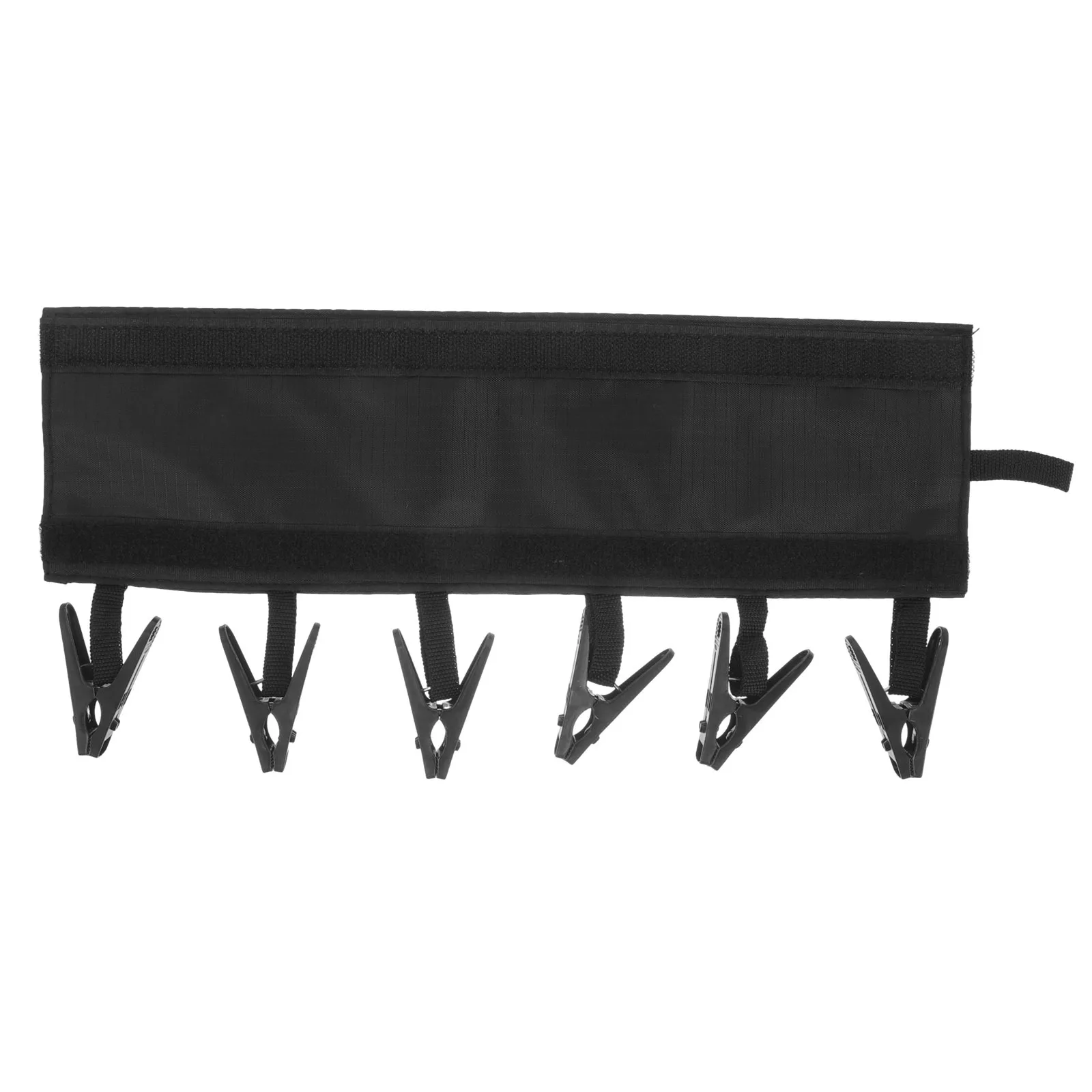 

Portable Folding Cloth Hanger Black Adjustable Design 6 Clips Travel Bathroom Drying Rack Foldable Washer Clothes Organizer