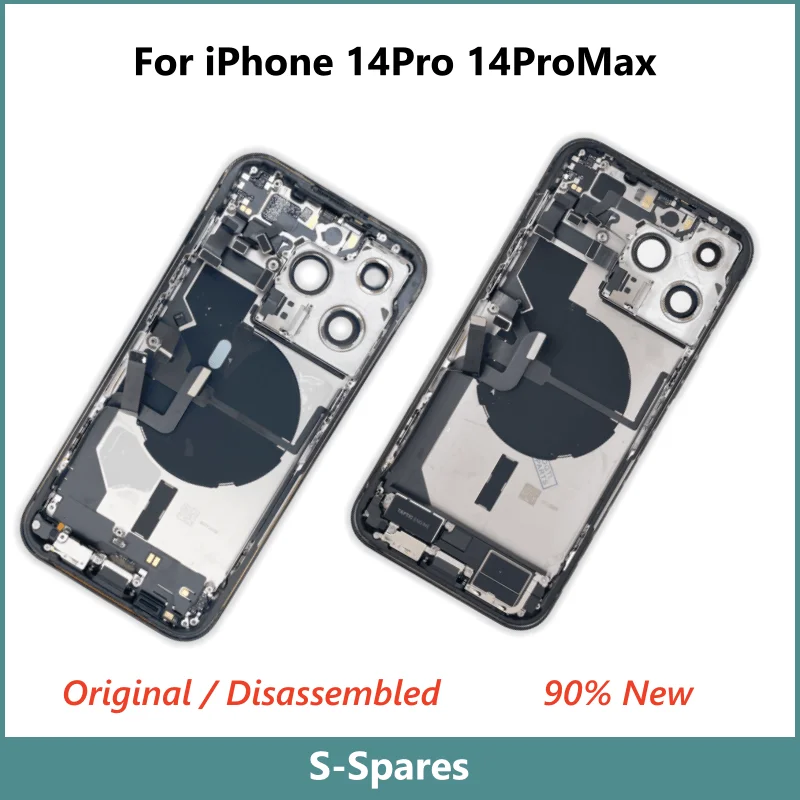 90% New, Original Disassembled Middle Frame Housing Back Glass Cover For iPhone 14 Pro Max ,with NFC Wireless Assembly