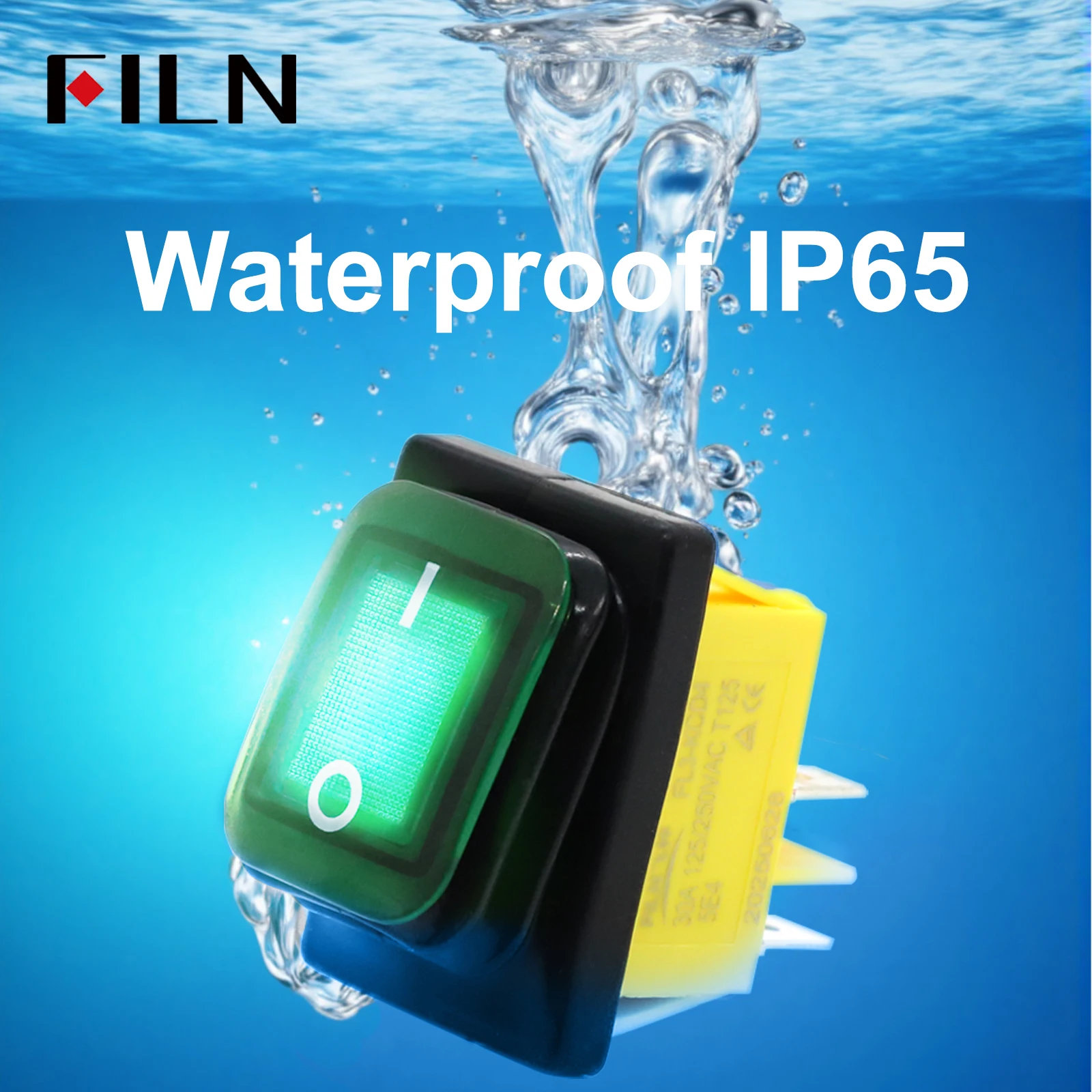 FILN 30A 12V 24V 110V 220VLED Rocker Switch  Waterproof IP65 ON OFF Heavy Duty 4 Pin DPST Sealed  Auto Boat Marine Toggle 30x22 image 4