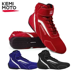 Botas de motocicleta para hombre, zapatos de Karting para coche, zapatillas de ejercicio para Club de carreras de Motocross, ATV, UTV, deportes profesionales de pelusa, cuero de vaca, Unisex