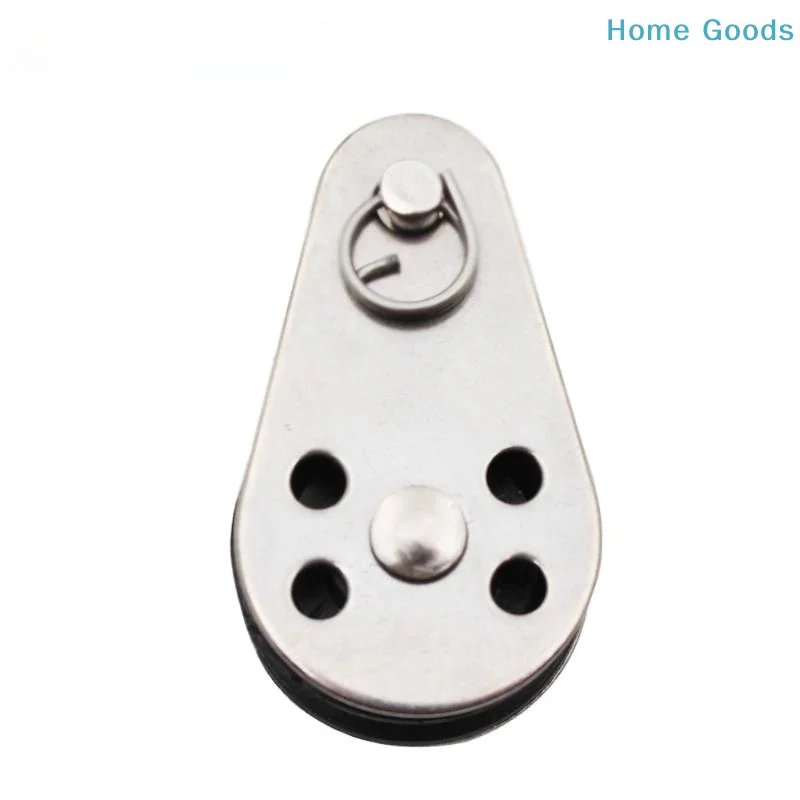 preferred1Pcs 45mm Blocks Rope Pulley 304/316 Stainless Steel Pulley Nylon Sheave Single Lashing Eye For 2mm To 8mm Ropeproduct