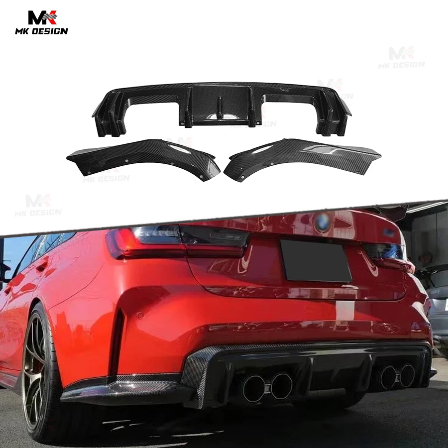 

Carbon Fiber 3D Style Rear Bumper Lip Diffuser Side Splitter for BMW G80 M3 G82 M4 Coupe Sedan 2021UP Rear Diffuser Auto Parts