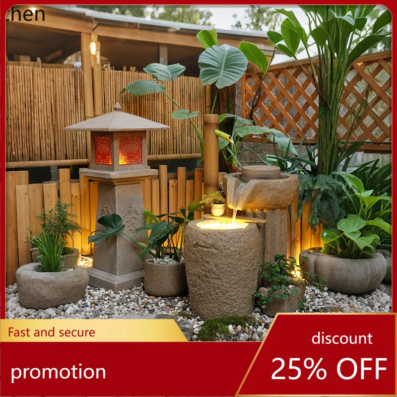 

HXL Courtyard Water Feature Ornament for Indoor and Outdoor Fish Pond Landscaping Decoration