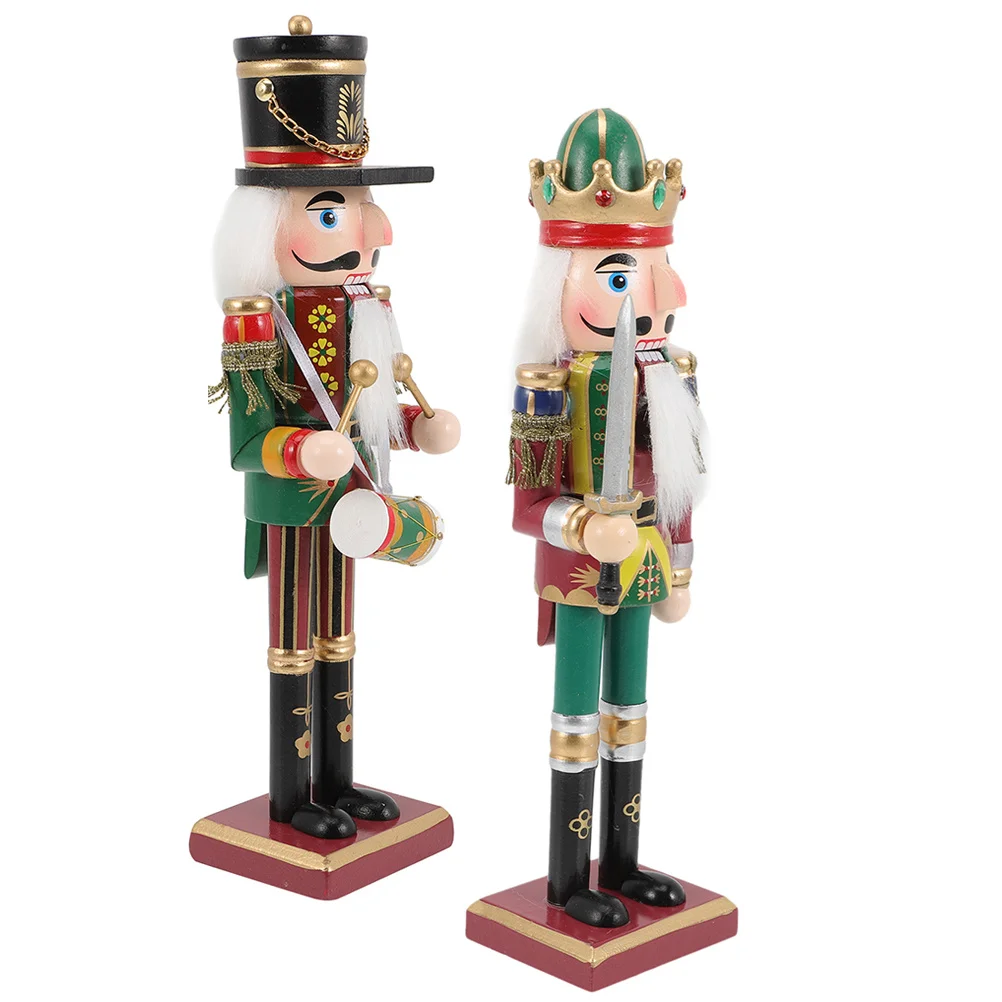 2 Pcs Nutcracker Soldier Decor Nutcrackers Craft Figure Pendants Traditional Holiday