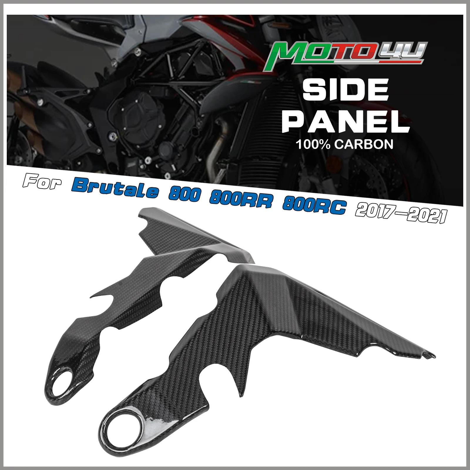 

For MV Agusta Brutale 800 800RR 800RC 2017 2018 2019 2020 2021 Carbon Fiber Side Panel Side Frame Cover Motorcycle Accessories