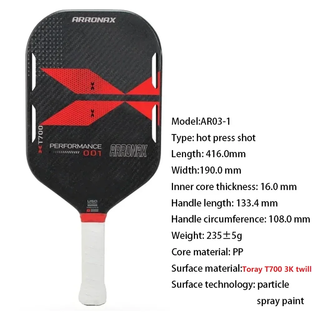 Pickleball Paddle 3K USAPA Aprovado, Fibra De Carbono, Giro Máximo, Pá Leve, Borda De Espuma Dura