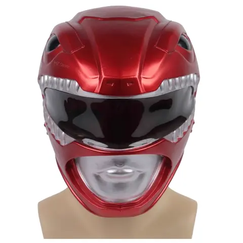 Mighty Morphin Power Rangers 1:1 Casco Red Ranger Casco da dinosauro rosso Maschera cosplay di Halloween Giocattolo per regalo di compleanno