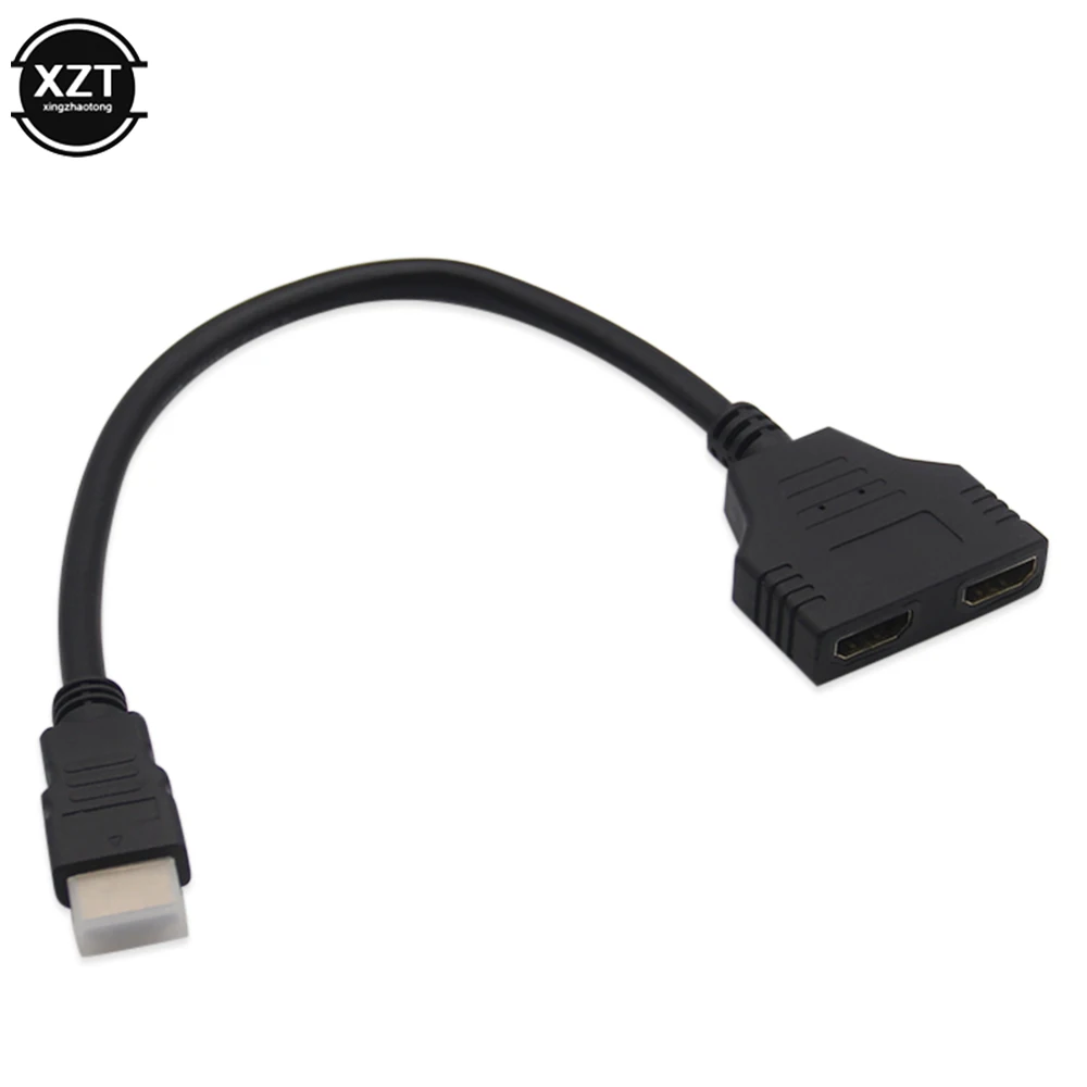 1080P 1pcs 1 Male To Dual HDMI-Compatible 2 Female Cable HDMI-Compatible Splitter Adapter in HD LED LCD HDTV PC