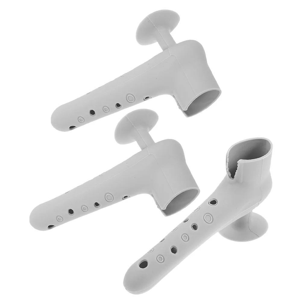 

3pcs Silicone Door Handle Covers Grey Anti-Collision Suction Cup Protector For Home Office Kitchen Wardrobe Bathroom Furniture