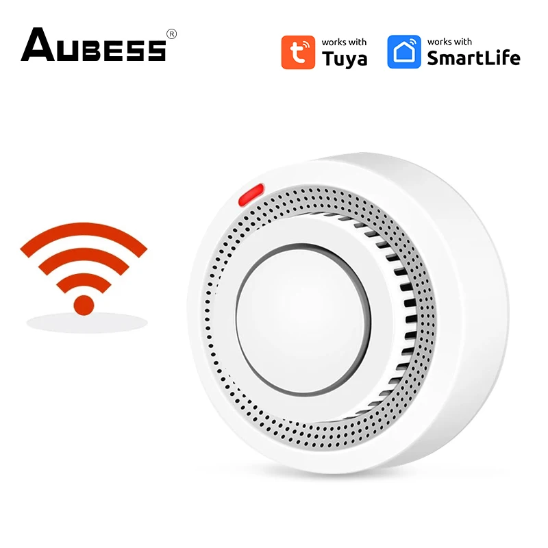 Tuya WiFi Smart Home Smoke Alarm Smart Home Sharing Application Detection Fire Push 80dB Loud Coil Long Service Life