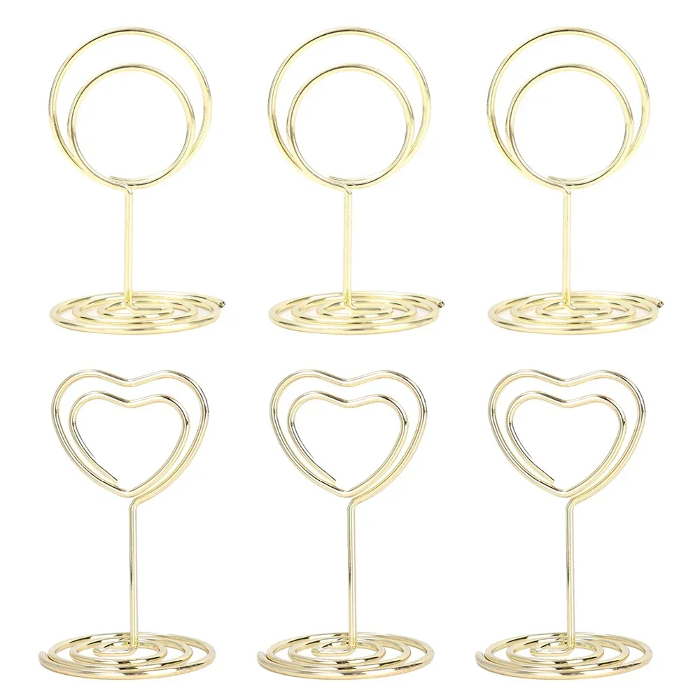 12pcs Wedding Table Sign Stand Metal Place Card Holders Photo Number Name Clip Stands for Wedding Birthday Party Home Decoration