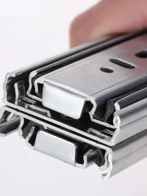 45mm width Drawer track slide thickened cabinet mute ball three section computer desk keyboard bracket two section guide