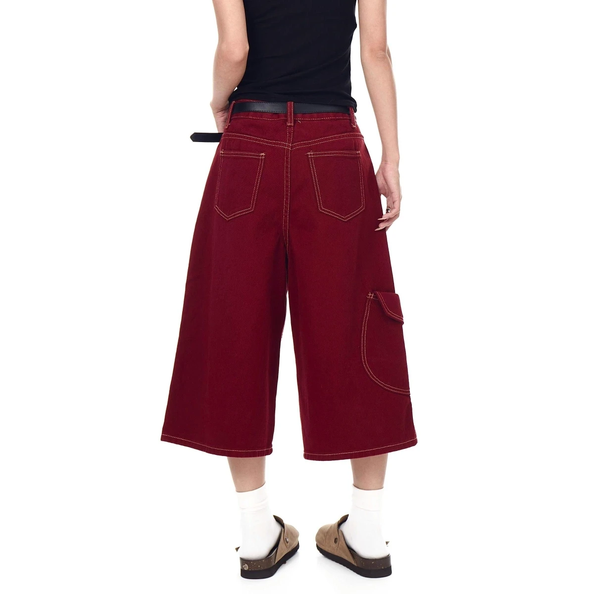 Amerikanischen Sle Vintage Rot Messer männer Jeans Sommer Neue Lose BF Faul Sle Casual Spiel Sieben Hosen Gerade Bein Jeans