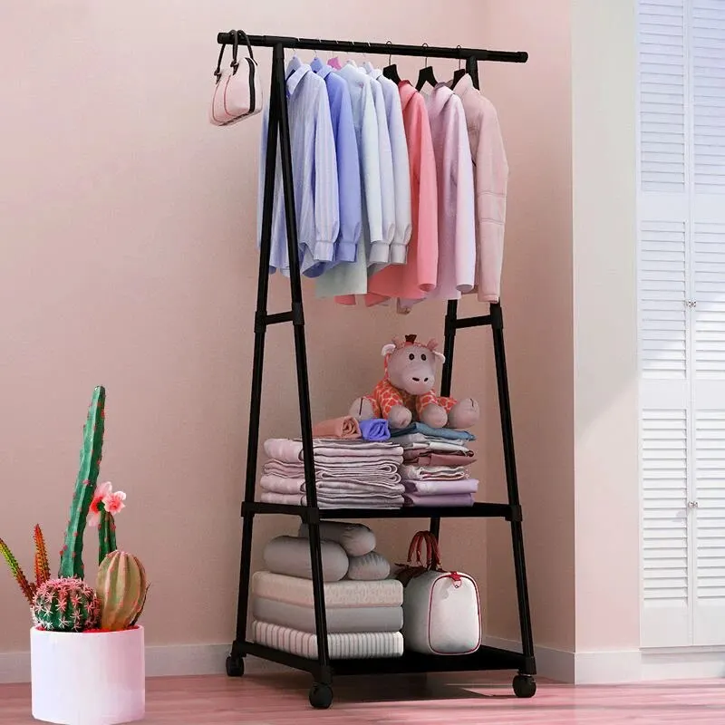 Simple Clothes Hanger, Hat Rack, Floor Mounted Clothes Rack, Triangular Folding Bedroom, Household, Indoor Hanging Bag, Clothes