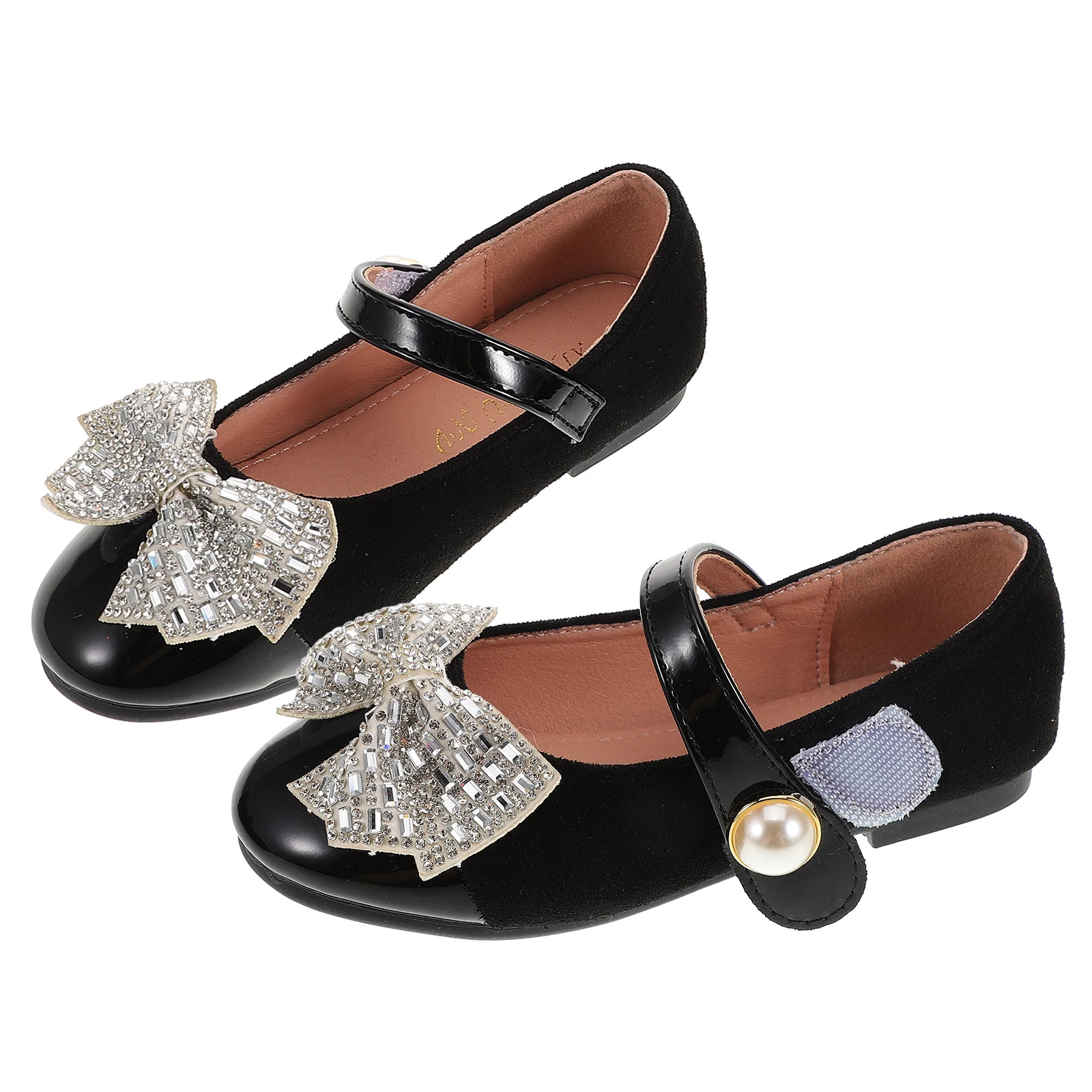 

1 пара детских замшевых туфель на плоской подошве, внутренняя длина 17 см, очаровательный декор с бантом, мягкая подошва для девочек, идеально подходит для первых ходунков, модные